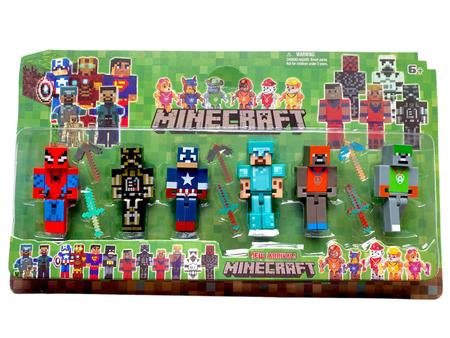 Kit Cartelado Minecraft Bonecos Herois Vingadores Patrulha - SM