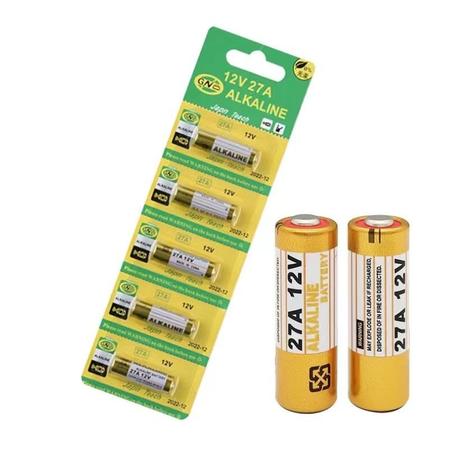 Imagem de Kit Cartelas Pilhas Bateria 27A 12v Alkaline P/ Controle Alarme Portão