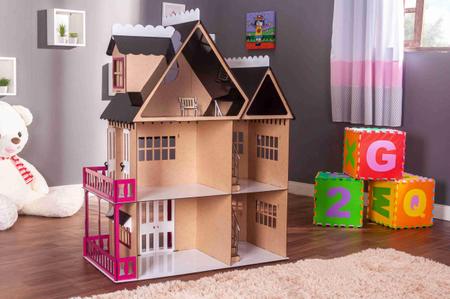 Casa Bonecas Escala Barbie Com Garagem Milla Rubrum Darama no Shoptime