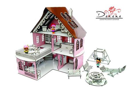 Imagem de Kit casa de bonecas com 29 moveis para mini bonecas cindy princesa - darama