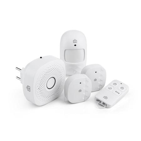 Imagem de Kit Casa Segura, Positivo Casa Inteligente (1 Smart Central + 2 sensores de abertura + 1 sensor de movimento + 1 controle remoto) - Compativel com Alexa