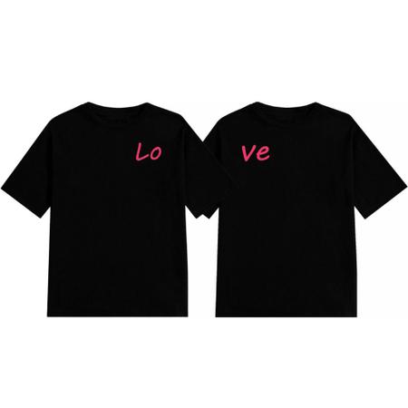 Imagem de Kit Casal Camiseta Combinando Love Feminina E Masculino Amor