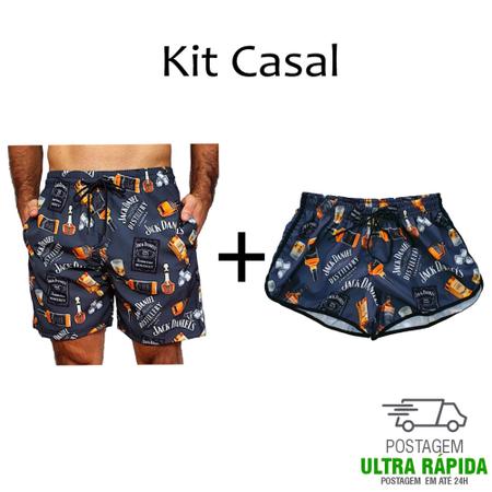 kit Shorts Casal Praia Masculino e Feminino Estilo Mauricinho