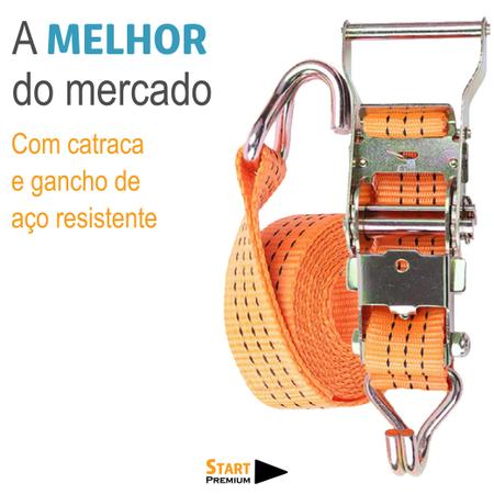 Imagem de  Kit Catraca + Cinta Amarração 5 Toneladas 9 Metros Com Rabicho J Linha Premium