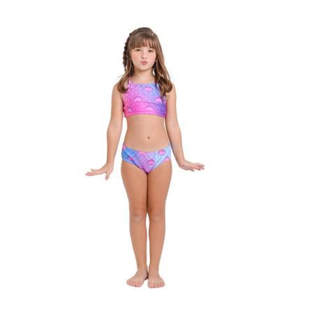 Biquíni Infantil Completo Sereia Moda Praia Piscina em Promoção na