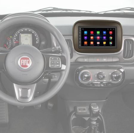 Imagem de Kit Central Multimídia Android Fiat Mobi 2017 2018 2019 2020 2021 2022 Sem Som De Fábrica Bluetooth