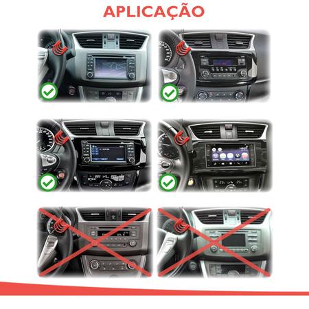 Imagem de Kit Central Multimidia MP5 + Camera ré + Chicotes + Moldura Preta Sentra 14/20 AndroidAuto CarPlay