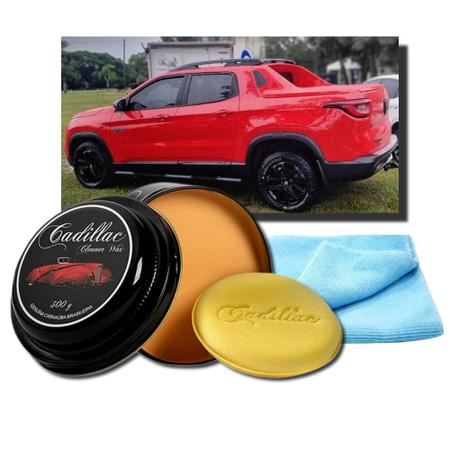 Imagem de Kit Cera Cleaner Wax Cadillac 300g Brilho + Aplicador + Pano