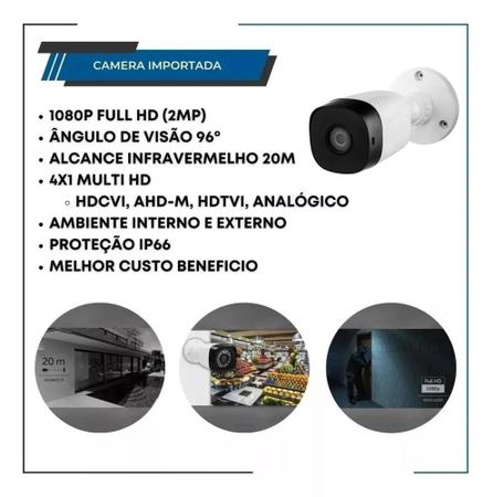 Imagem de Kit Cftv 6 Câmeras Full Hd 1080p 2mp Dvr Intelbras 8 Ch