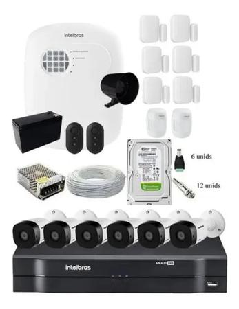 Imagem de Kit Cftv 6 Câmeras Intelbras E Alarme Residencial 8 Sensores