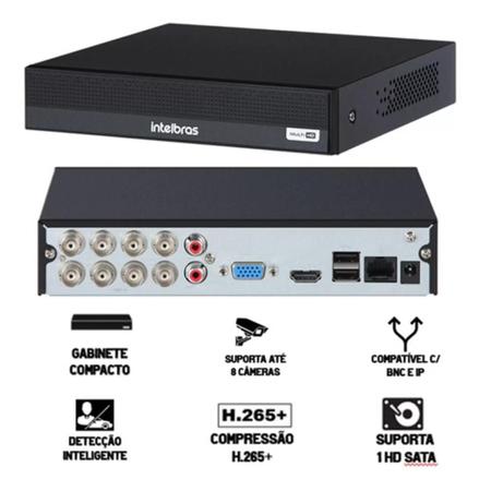 Imagem de Kit Cftv 8 Cameras Segurança Hd Dvr Intelbras full hd