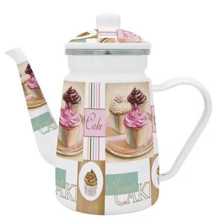 Kit Chá e Café Bule Esmaltado e Chaleira Esmaltada Fogão Gás, Eletrico e Indução Decoração Opcional A5 Importadora Imagem de Kit Chá e Café Bule Esmaltado e Chaleira Esmaltada Fogão Gás, Eletrico e Indução Decoração Opcional A5 Importadora