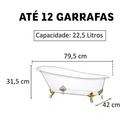 Kit Champanheira Festa Banheira King 12 Garrafas c/ 12 Taças - Boccati Imagem de Kit Champanheira Festa Banheira King 12 Garrafas c/ 12 Taças