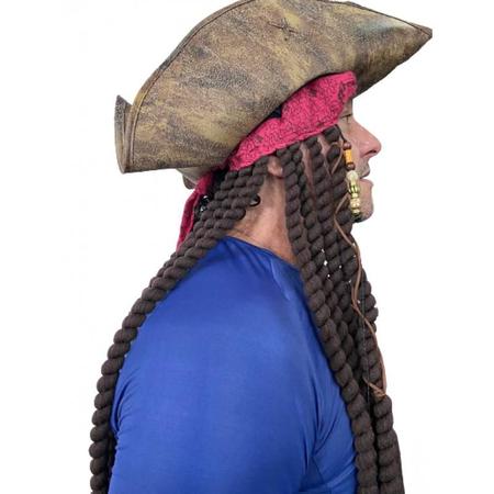 Imagem de Kit Chapéu de Pirata Capitão Jack e anéis piratas do caribe - Importado USA