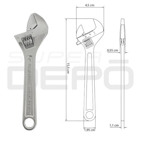 Kit Chave Inglesa Ajustável 6 8 10 Polegadas Tramontina Aço - Super Depo