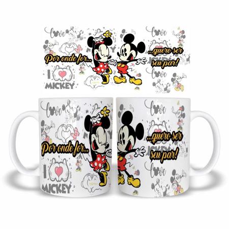 Imagem de Kit Chinelo e Caneca de Cerâmica Dia dos namorados Mickey e Minnie Dança