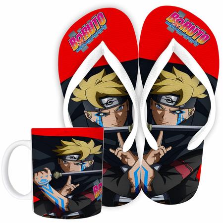 Kit Chinelo e Caneca de Porcelana Boruto Temático Desenho Anime Criança e  adolescente. Presente Infantil Menina e menino - Naltic - Chinelo Infantil  - Magazine Luiza