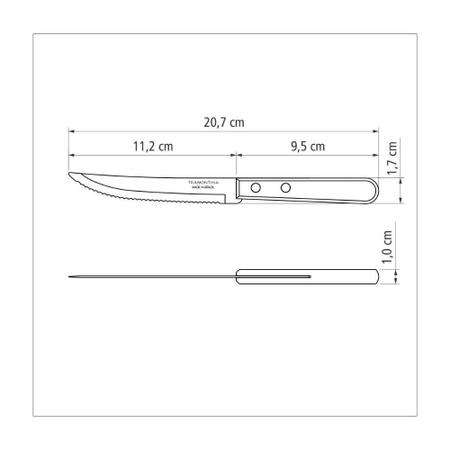 Kit Jogo Churrasco 12pçs Garfo Faca Tramontina Inox Madeira