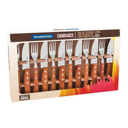 Kit Churrasco Tramontina 12 Peças Jumbo Garfo Faca 22399/063 - Shoploko -  Por você, para você