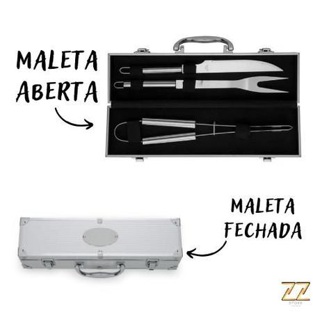 Imagem de Kit Churrasco 3 Peças C/ Maleta de Alumínio