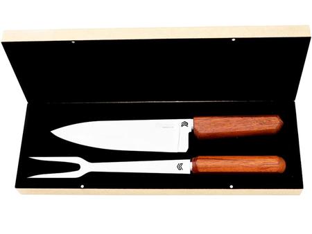 Imagem de Kit Churrasco Cimo Faca Chef Garfo 3001/8 K1 Oiti 8'' Madeira Jatobá