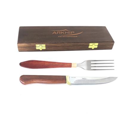 Imagem de Kit Churrasco e Mesa Arkhip Petit Grill 5'' Cabo Madeira Caixa