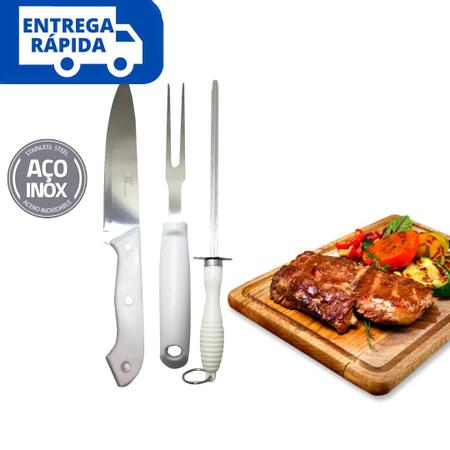 Kit Churrasco RAM - Garfo e Faca - Aço Inox Acabamento Black