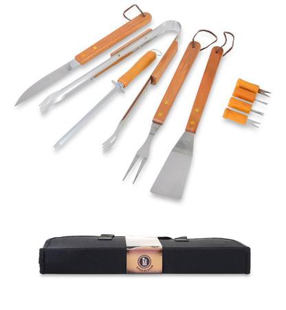 Imagem de Kit Churrasco Inox 10 Peças Advantage Maleta Nylon