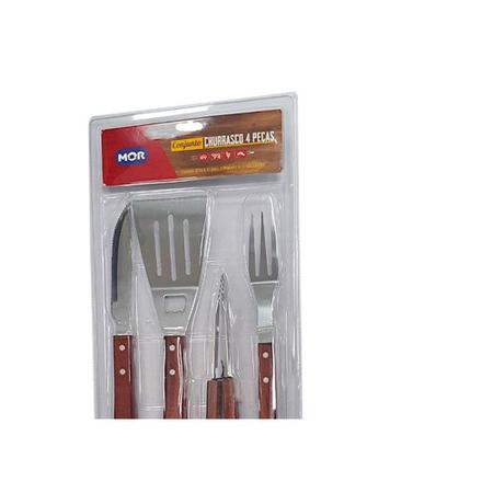 Kit Churrasco Mor-Garfo + Faca +Espatula + Pegador Imagem de Kit Churrasco Mor-Garfo + Faca +Espatula + Pegador