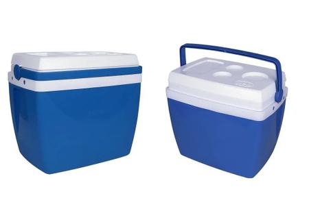 Imagem de Kit churrasqueira montana + caixa termica azul 34 litros mor