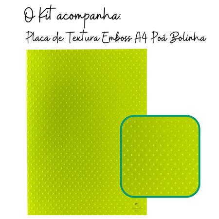 Imagem de Kit Cilindro Textura Relevo e Placa A4 Poá Bolinha Scrapbook