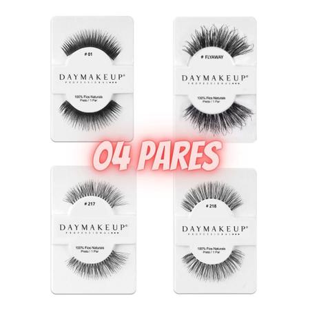 Kit Cilios Postiços 04 Pares Daymakeup 01 217 218 Flyaway Imagem de Kit Cilios Postiços 04 Pares Daymakeup 01 217 218 Flyaway