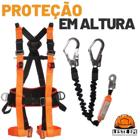 Imagem de KIT Cinturão Paraquedista Ultra 7 Pontos + Talabarte Duplo Em Y Com ABS CA 46892