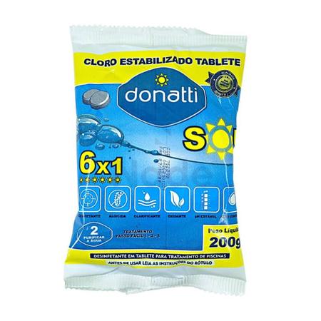 Imagem de Kit clorador com 6 pastilhas de cloro 6x1 donatti