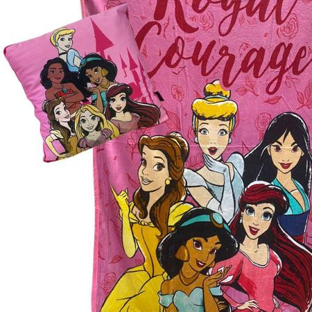 Kit Cobertor Manta E Almofada Disney Princesas - Zona Criativa Imagem de Kit Cobertor Manta E Almofada Disney Princesas