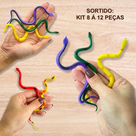 Imagem de Kit Cobras De Borracha Realista Brinquedo Pegadinhas Susto
