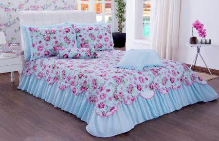 Kit Cobre Leito Casal Queen Size Com Babado Belize 6 Peças. 2,50m x 2,40m - Nena Enxovais Imagem de Kit Cobre Leito Casal Queen Size Com Babado Belize 6 Peças. 2,50m x 2,40m