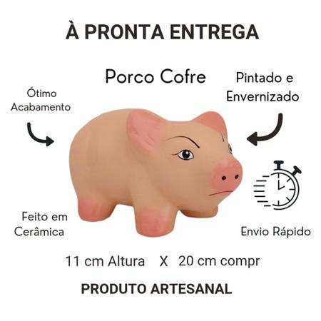 Imagem de Kit Cofrinho Porco Porquinho Para Guardar Moedas Cofre - 2 Peças