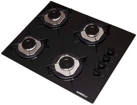 Imagem de Kit Coifa 90cm Vidro Curvado CVC CLEAN + Cooktop 4 Bocas Nardelli 127v/220v