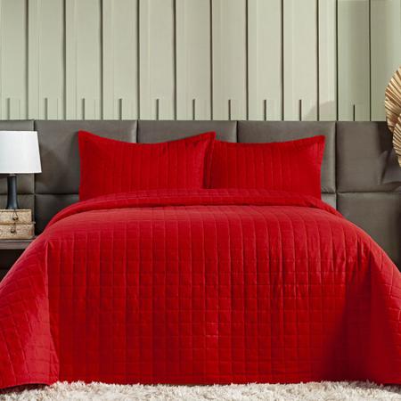 Kit Colcha Cobre Leito Casal King Size 3 Peças Cama 300 Fios Porta Travesseiro Matelado Cores Vivas - Enxoval Vip Imagem de Kit Colcha Cobre Leito Casal King Size 3 Peças Cama 300 Fios Porta Travesseiro Matelado Cores Vivas