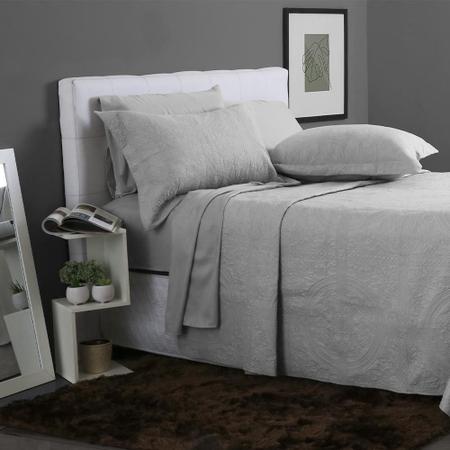 Kit Colcha Cobre Leito New Everyday 3 peças Casal 220x240cm Boston Prata Sonhare Sultan Imagem de Kit Colcha Cobre Leito New Everyday 3 peças Casal 220x240cm Boston Prata Sonhare Sultan