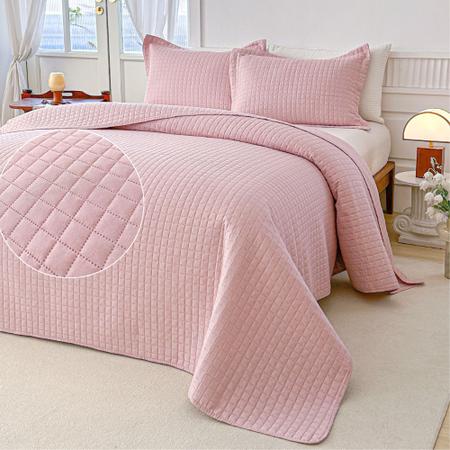 Kit Colcha King Liso Bouti Cobre Leito 3 Peças - BETT DESIGN Imagem de Kit Colcha King Liso Bouti Cobre Leito 3 Peças
