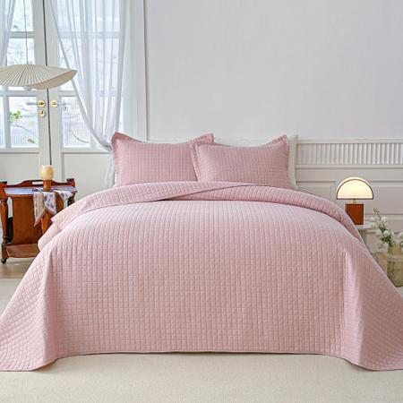 Kit Colcha King Liso Bouti Cobre Leito 3 Peças - BETT DESIGN Imagem de Kit Colcha King Liso Bouti Cobre Leito 3 Peças