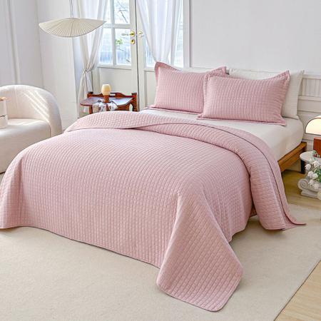 Kit Colcha King Liso Bouti Cobre Leito 3 Peças - BETT DESIGN Imagem de Kit Colcha King Liso Bouti Cobre Leito 3 Peças