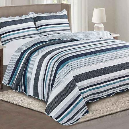 Kit Colcha Queen Evolution Patchwork 3pçs Niagara - Camesa Imagem de Kit Colcha Queen Evolution Patchwork 3pçs Niagara - Camesa