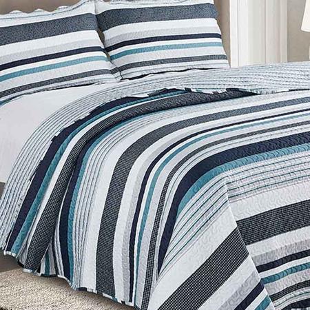 Kit Colcha Queen Evolution Patchwork 3pçs Niagara - Camesa Imagem de Kit Colcha Queen Evolution Patchwork 3pçs Niagara - Camesa