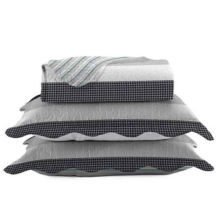 Kit Colcha Queen Evolution Patchwork 3pçs Niagara - Camesa Imagem de Kit Colcha Queen Evolution Patchwork 3pçs Niagara - Camesa