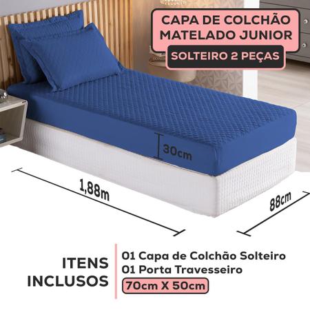 Imagem de Kit Colcha Solteiro 2 Pçs Cobre Leito Infantil com Elástico Jogo de Cama Completo Toque Macio Premium
