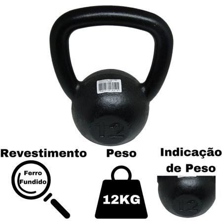 Kettlebell Pintado 12Kgs exercício funcional Treinamento Funcional - 1Fit -  Kettlebell - Magazine Luiza