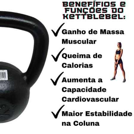 Kettlebell Pintado 12Kgs exercício funcional Treinamento Funcional - 1Fit -  Kettlebell - Magazine Luiza